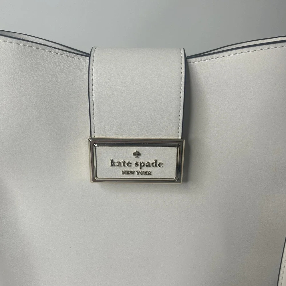 Kate Spade Reegan Bucket Bag Smooth Leather Meringue White